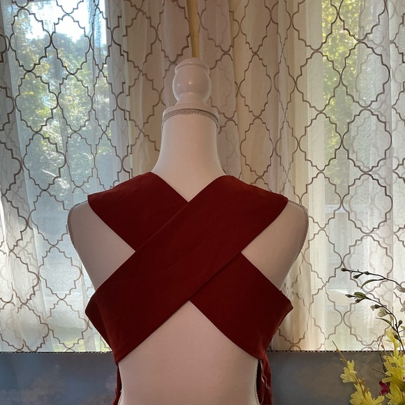 Elegant Sleeveless Rust Jumpsuit - Picture 2 of 3